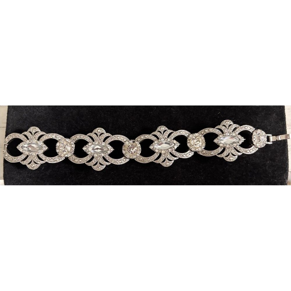 Retired Limited Edition Lia Sophia Silver-Tone Crystal Bracelet - Picture 3 of 7